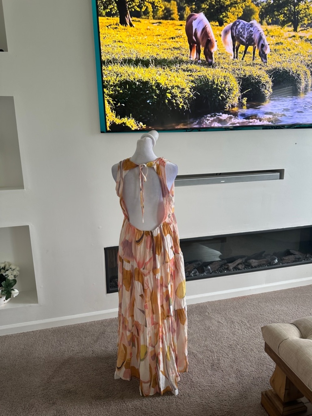 TCEC Peach & Pink Floral Tiered Maxi Dress - Picture 4 of 7